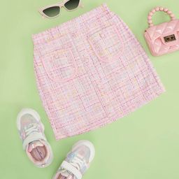 Pantaloons Junior Girls Checked A-Line Mini Skirts-picture-21
