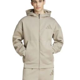 Adidas Beige Regular Fit Sports Hoodie-image-76