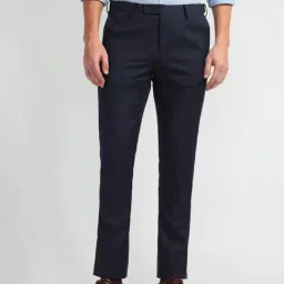 Arrow Blue Slim Fit Checks Trousers-picture-19