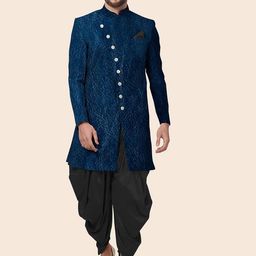 Utsav Fashion Velvet Sherwani With Cotton Silk Dhoti Pant-picture-44