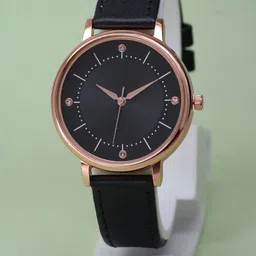 VIRAKTI Women Brass Printed Dial & Leather Wrap Around Straps Analogue Watch G-04-BLACK-G-image-90