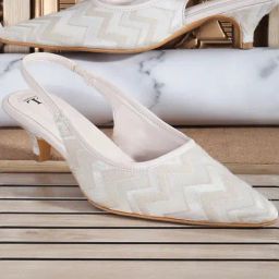 Carlton London Women's Cream Sling Back Sandals-image-40