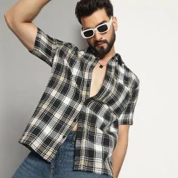 CHIMPAAANZEE Black Regular fit Checks Casual Shirt-picture-18