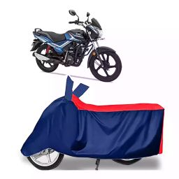 Auto Pearl Two Wheeler Cover with Bag for TVS Star City, Red & Blue-image-96