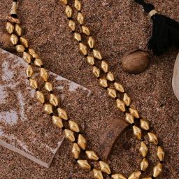 Ahilya Jewels Sterling Silver Gold Plated Dholki Necklace-image-35