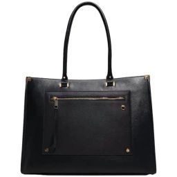 ALDO Black Solid Medium Laptop Tote Handbag-image-98