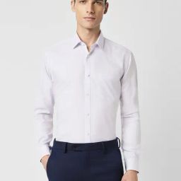 Van Heusen Purple Cotton Regular Fit Checks Shirt-image-81