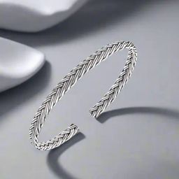 Zavya Regal Power Rhodium-Plated 925 Sterling Silver Adjustable Men's Bangle-48