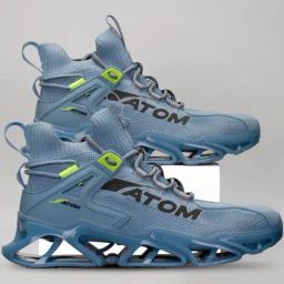 Atom Men's Hollow Man Blue Running Shoes-41