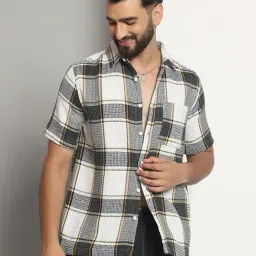 CHIMPAAANZEE Grey Regular fit Checks Casual Shirt-picture-9