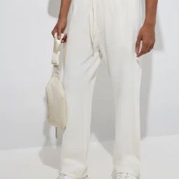 Studiofit by Westside Off-White Relaxed-Fit Cotton-Blend Track Pants-image-58