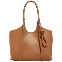 ALDO Cognac Solid Medium Tote Handbag-image-8