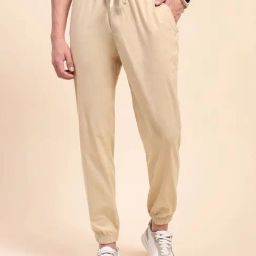 Camla Beige Cotton Relaxed Fit Trackpants-image-58