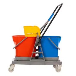 Mrinmoyee 40 Ltr Double Bucket Mop Wringer Trolley with Side Press - IN0668-picture-48