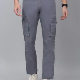 Cantabil Grey Regular Fit Cargo Jeans-image-58