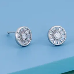 Kushal's Fashion Jewellery White Rhodium Polished Zircon Earring for Women-picture-11