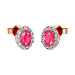 Joyalukkas 18k (750) Purity Rose Gold Fiery Solitaire Diamond Earrings-image-94