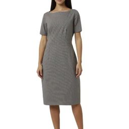 Van Heusen Grey Polyester Regular Fit Checks Dresses-image-59