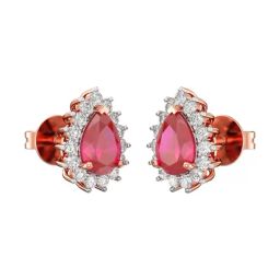 Joyalukkas 18k (750) Purity Rose Gold Crimson Dew Diamond Earrings-image-25