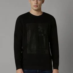 Louis Philippe Black Cotton Regular Fit Printed Sweatshirt-picture-16