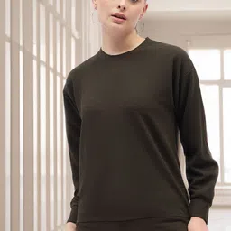 ANJIR Women Textured Round Neck Sweatshirts-image-10