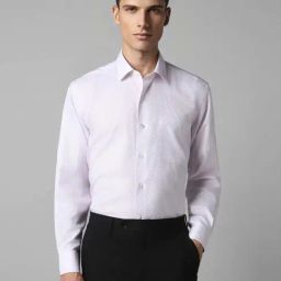 Louis Philippe Lilac Cotton Regular Fit Texture Shirt-picture-25