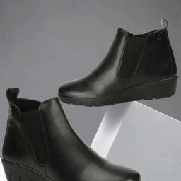 Carlton London Women's Black Wedge Booties-image-49
