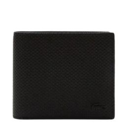 Lacoste Core Black Leather Textured Bi-Fold Wallet-image-19