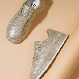 The White Pole Women's Golden Casual Sneakers-picture-17