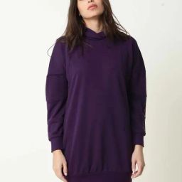 RAREISM Purple Cotton Solid Long Sleeves Sweatshirt-image-59