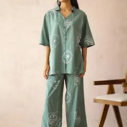 SAY Green Printed Night Suit-picture-25