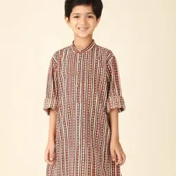 Fabindia Kids Red Printed Full Sleeves Kurta-picture-31