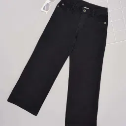 Pantaloons Junior Girls Jet Black Cotton Solid Jeans-picture-13