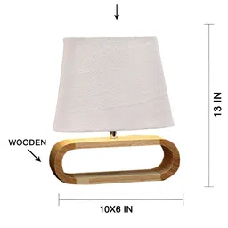 Devansh White Wood Traditional Frusturical Shaped Table Lamp-5