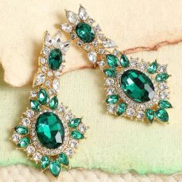 Sohi Gold Plated Party Designer Stone Drop Earrings-47