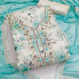 SHADOW & SAINING Embellished Semi-Stitched Dress Material-image-89