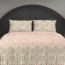 Ariana TUSCANY Purple & Brown Cotton 300 TC Double Size Bedsheet With 2 Pillow Covers-picture-14