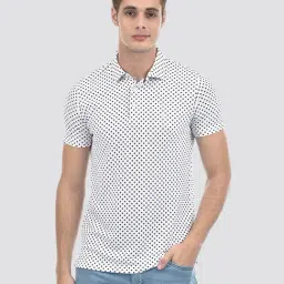 IZOD White Slim Fit Printed Polo T-Shirt-picture-15