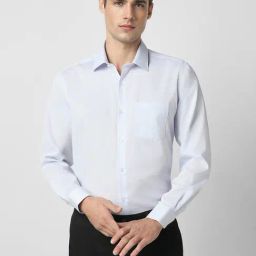 Van Heusen Blue Cotton Regular Fit Texture Shirt-image-83