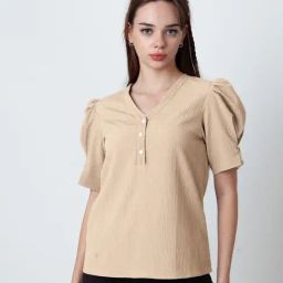 Zink London Beige Regular Fit Top-image-26