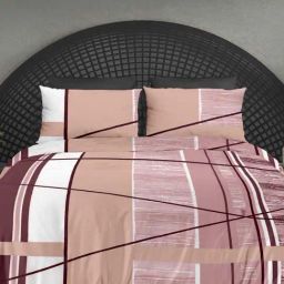 Ariana TUSCANY Peach Cotton 300 TC Double Size Bedsheet With 2 Pillow Covers-image-12