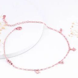 GIVA 925 Silver Pole Star Anklet in Rose Gold for Women & Girls-image-85