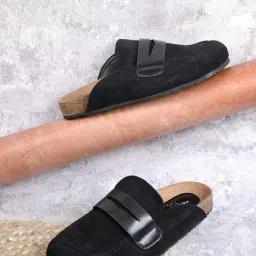 Jove Women's Black Mule Shoes-image-8