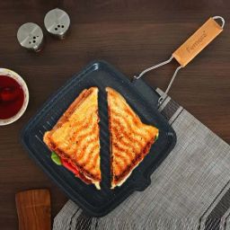 Femora Black Carbon Steel 3 Layer Non-Stick Square Grill Pan (0.8 L)-8