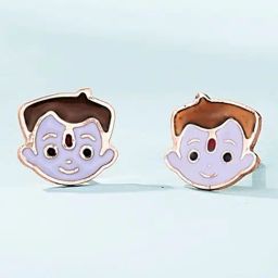 P.N.Gadgil Jewellers Chota Bhim 18kt Rose Gold Stud Gold Earring For Kids-image-7
