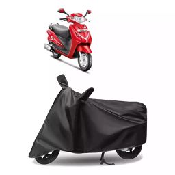 Auto Pearl Polyester Two Wheeler Cover for Hero Duet VX 110CC (Grey)-image-33