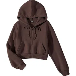 FUNKY MONKEY Kids Girls Solid Hooded Neck Cotton Sweatshirt-image-49