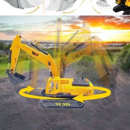 PLUSPOINT Kids Excavator Bulldozer Friction Powered Construction Truck Vehicle-21