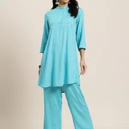 HERE&NOW Thread Work Kurta With Palazzos-picture-9