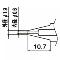 Hakko Replace Nozzle N1 Series 0.6 Φmm Inner Dia, 1.9 Φmm Outer Dia, N1-06-13